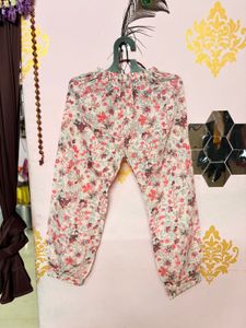 Floral Print Kurta Set with Embellished Neckline