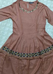 Chic Peach Tiered Mini Dress