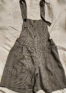 Plaid Shortalls Jumpsuit