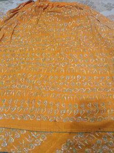 yellow Embroidered girl kids lehenga choli