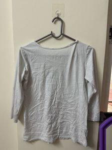 White "OH!" Graphic Print Top