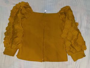 Stylish Yellow Puff Sleeve Top