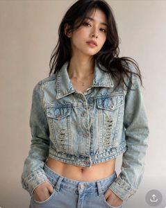 Distressed Cropped Denim Jacket