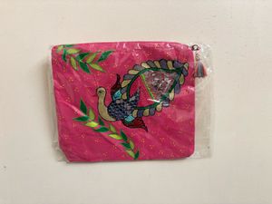 peacock designer pouch