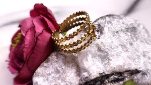 Elegant Gold Ring with Crystal