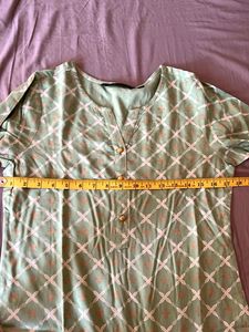 Green Printed Kurta