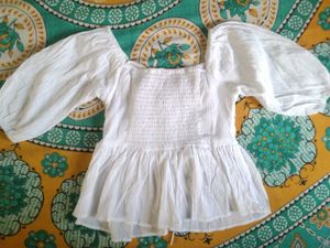 White Ruched Top (XS)