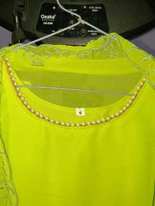 Lime Green Embroidered Anarkali