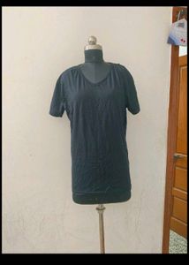 Casual Black plus size T-Shirt