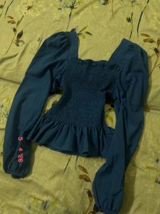 Smocked Peplum Top