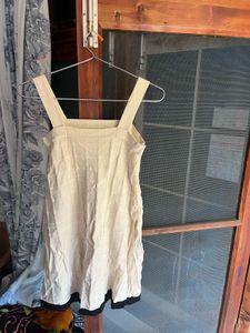 Cream Square Neck Mini Dress