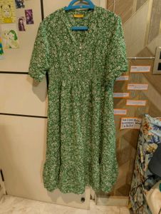 Green Floral Midi Dress