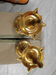 Vintage Brass Oil Lamps - Pair Unused