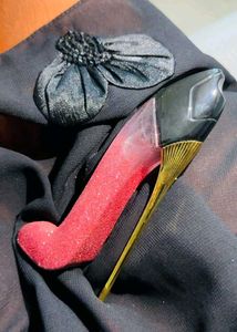 Sparkling Red Heel with Gold Stiletto