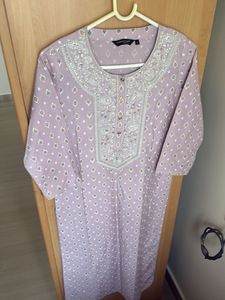 Elegant Lavender Embroidered Kurta