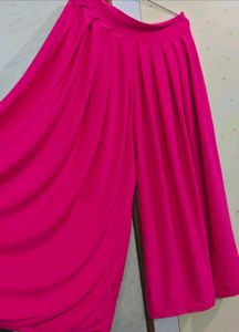 Pink Pleated Plazzo Skirt 💗