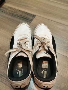 Puma White & Black Sneakers