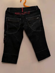 Levi's -Dark blue Wash Cropped Denim Capris