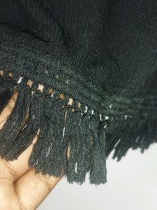 ZARA Chic Black Sleeveless Top with Ruffle Neck