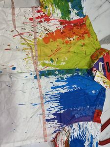 Splash Paint Print Button-Up Shirt