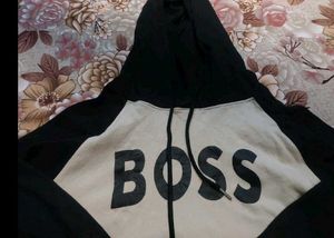 Crop BOSS Hooded Sweatshirt