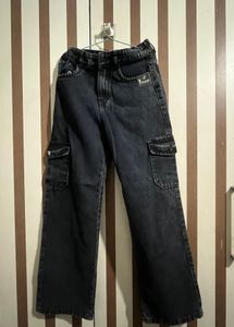 Dark Wash Cargo Jeans