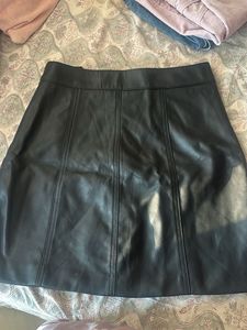 Black Faux Leather Mini Skirt