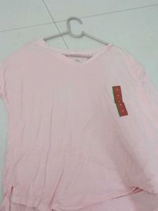 White V-Neck Long Sleeve Tee - Medium( Pack 2)