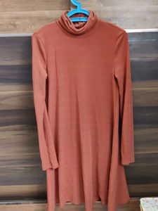 Shein Rust Orange Turtleneck Dress
