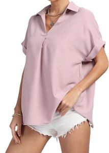 Pink V-Neck Flowy Tunic Top