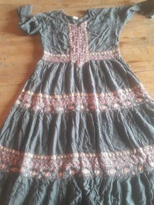 Ethenic Grey Colur Embroidery Work Gown