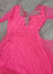 Stunning Pink Embellished Ethnic Gown