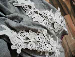 Gray Lace Detail Leggings