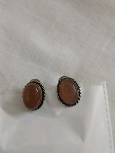 Elegant Oval Stone Earrings