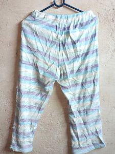 Ladies Fleece Fashion Pajama Stripped Multicolour
