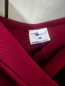 Elegant Burgundy Long Sleeve Dress