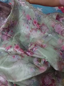 Designer Piece Saree With Original Mirror Work