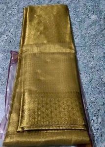 Elegant Gold Organza Saree