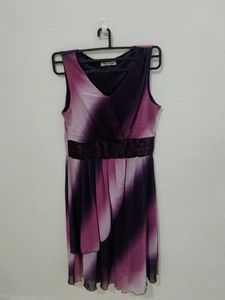 Purple Ombre V-Neck Dress