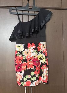 offer PriceChic Black Ruffle One-Shoulder Dress