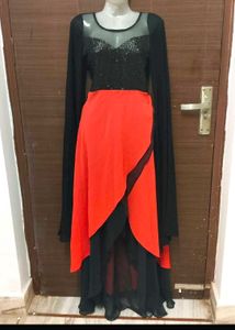 designer black n red Sequined gown