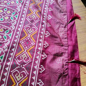 Beautiful Blue Patola Silk Saree