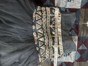 Elegant Grey Ruffled Party Dress