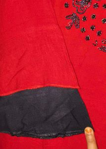 Red Embroidered Kurta Set