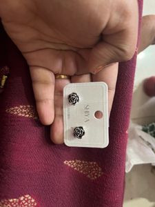 Silver Rose Stud Earrings with s925 halmark