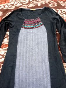Aurelia Black Woolen Kurti
