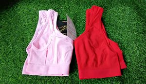 Sports Bra  Combo  Red N Pink