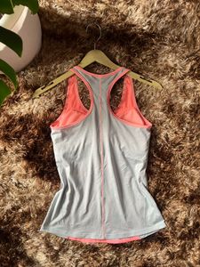 Coral &amp; Gray Athletic Tank Top