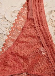 Lace Bikini Briefs - Coral Pink