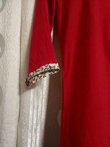 Anarkali Dress Red Stones Work